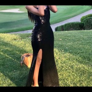 Black Sequin Prom Dress